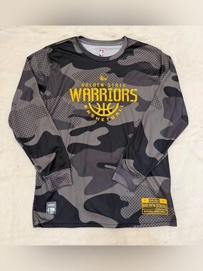 Boys NBA Golden State Warriors Camo Long Sleeve Shirt Youth XL 18/20